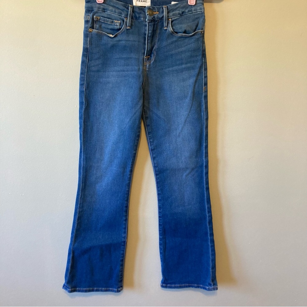 FRAME Jeans Size 26 Le Crop Mini Boot Cromwell Medium Wash